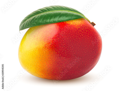 Papier peint mango isolated on white background, clipping path, full depth of field