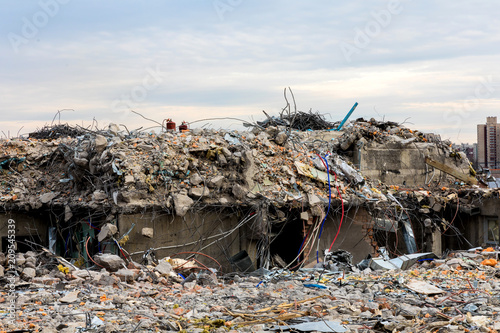 Ruins, demolition of buildings, trash dump
