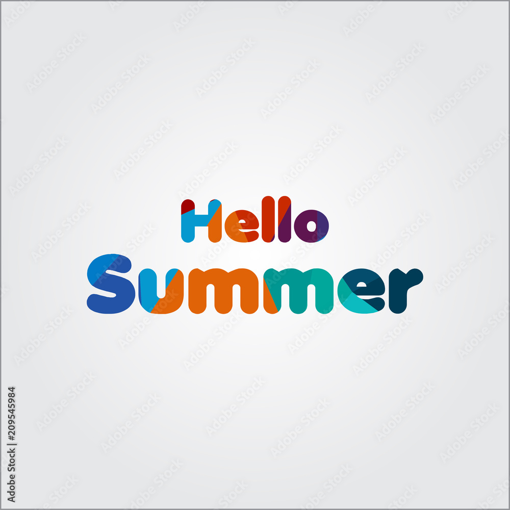 Hello Summer Vector Template Design Illustration