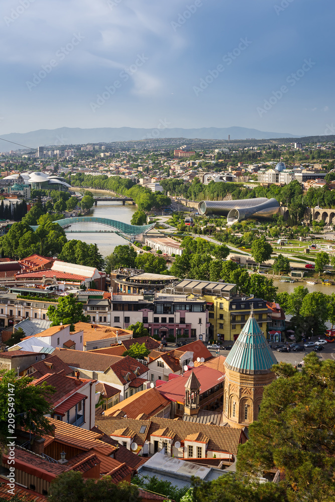 Beautiful panoramic view of Tbilisi at daylight, Georgia.