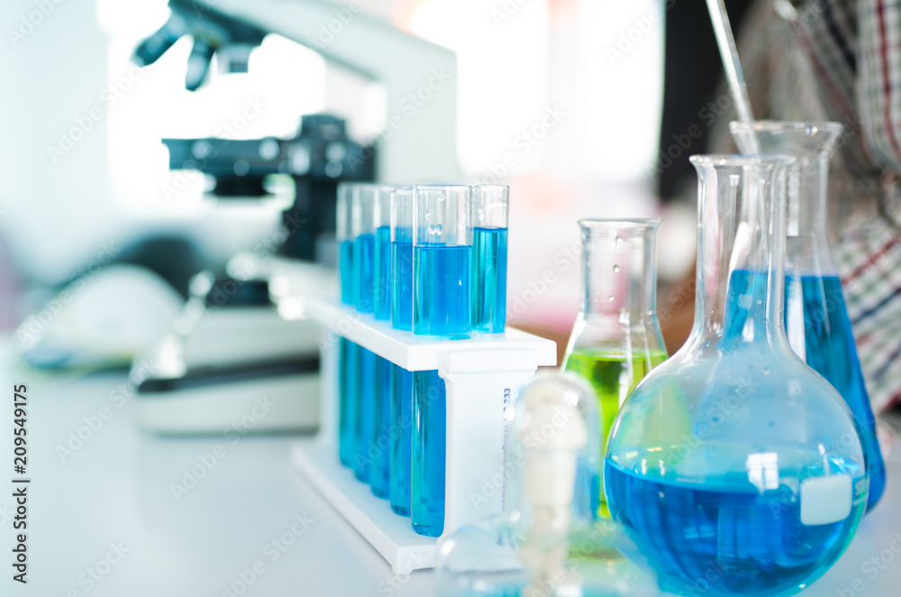 The test tube and equipment in science. The test tube and equipment in science.