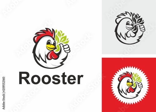 funny rooster logotype