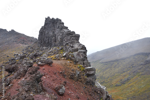 Iwikau Village, Meads Wall, Ruine Steinmauer