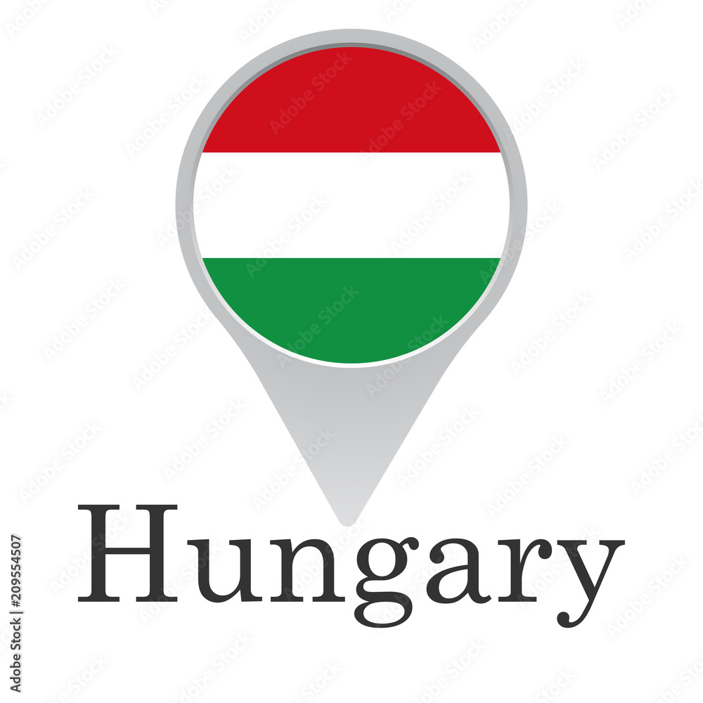flag of Hungary as a pointer isolated on white background flag of Hungary as a pointer isolated on white background