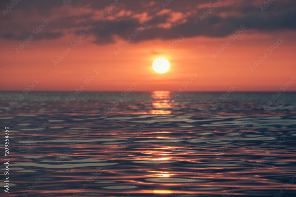sun track on the calm sea