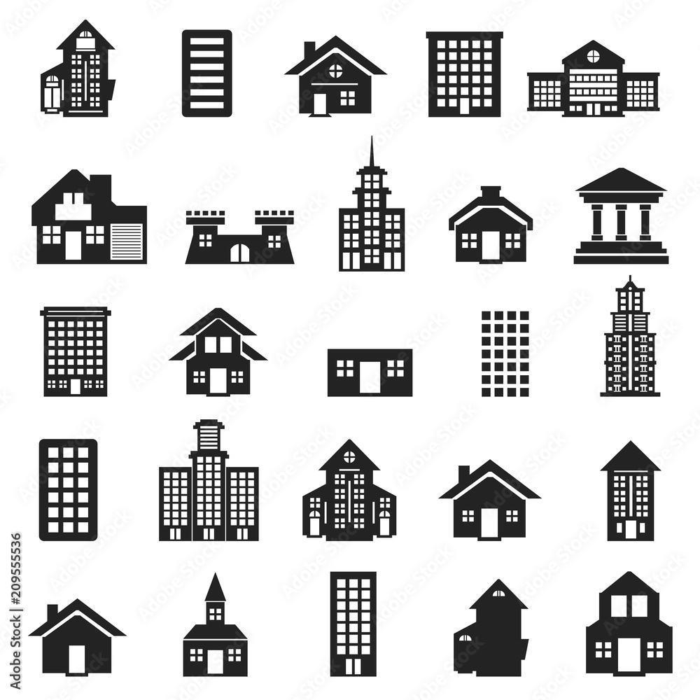 Buildings vector icons