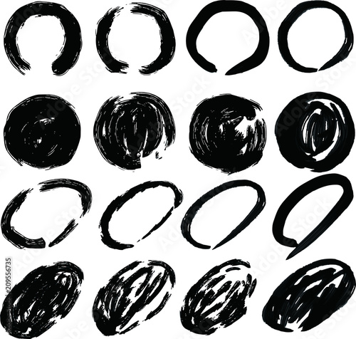 Black Circle drawn with brush set
