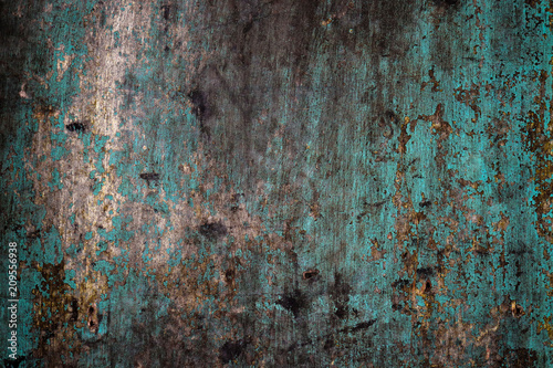 grunge dark cracked old green wall texture