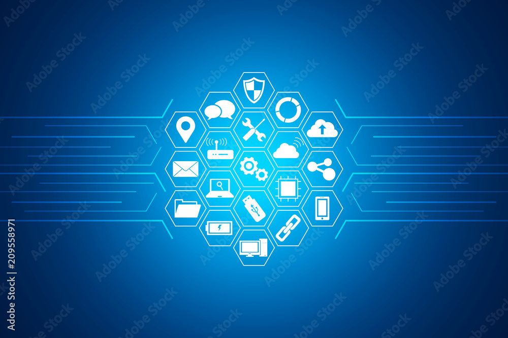 Technology icons concept Technology icons concept