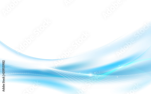 Abstract blue wavy with blurred light curved lines background