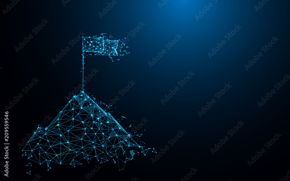 Fototapeta premium Oznacz flagą górne linie formy, trójkąty i projekt stylów cząstek. Wektor ilustracja