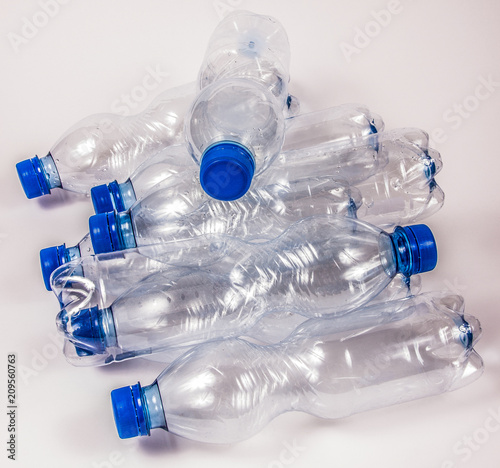 Plastic beverage bottles. Recycling concept .