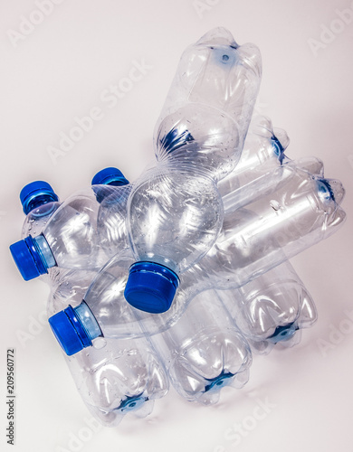 Plastic beverage bottles. Recycling concept .