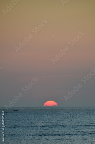 Beautiful sunrise at White Beach, Philippines © peacefoo