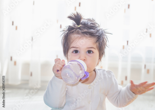 Portrait of adorable cute little baby girl
