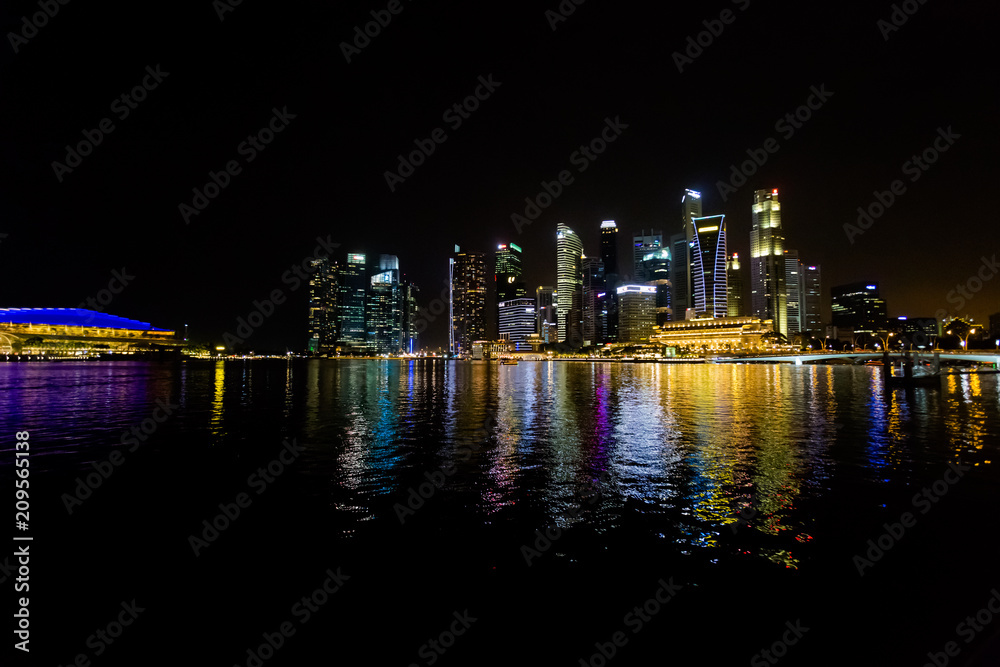 Fototapeta premium Marina Bay Singapore w nocy