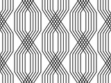 Black and white lines geometric art deco style simple seamless pattern, vector