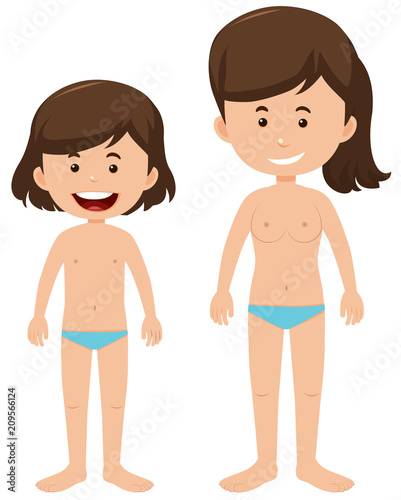 Set of young blank girls