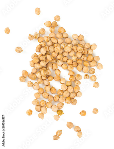 dried chickpea isoalted on white
