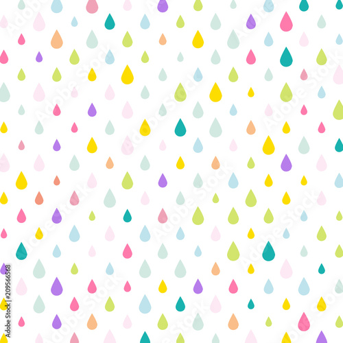 Unicorn Tears/ Water drops/ Rain drops background, seamless colorful pattern in vector eps 10.