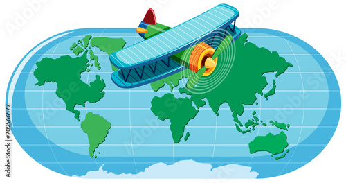 A World Map and Plane