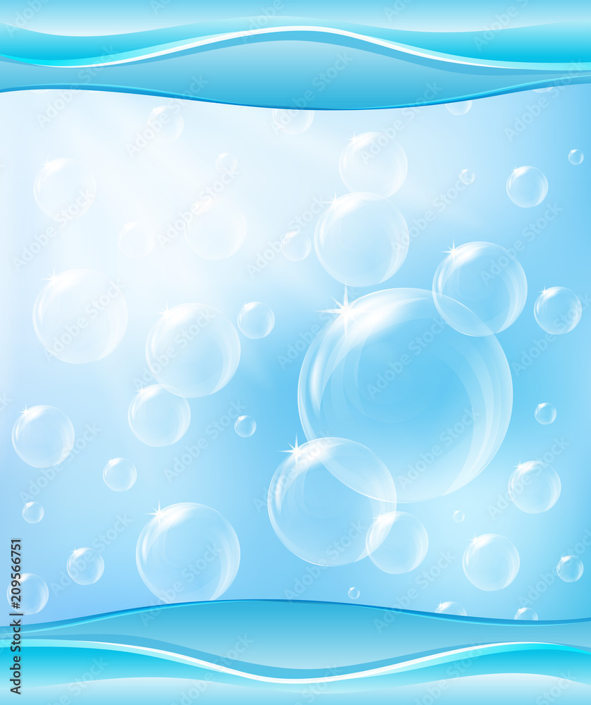 A Blue Aqua Bubble Template