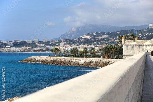 coastal landscape of Menton viewed from the castle, France