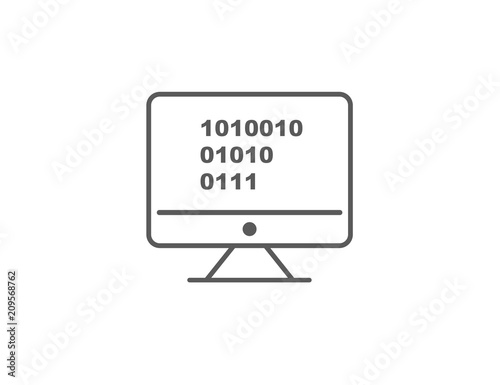 Data analysis on computer icon