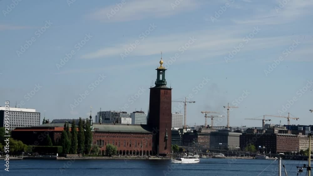 City hall a steamship and landmarks in Stockholm City hall a steamship and landmarks in Stockholm