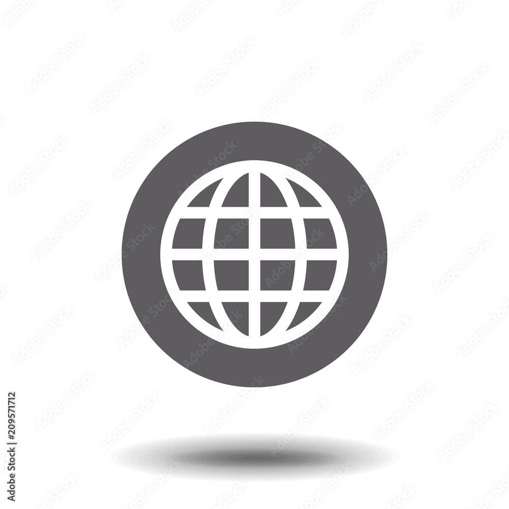 The globe icon. Globe symbol. Flat Vector illustration The globe icon. Globe symbol. Flat Vector illustration
