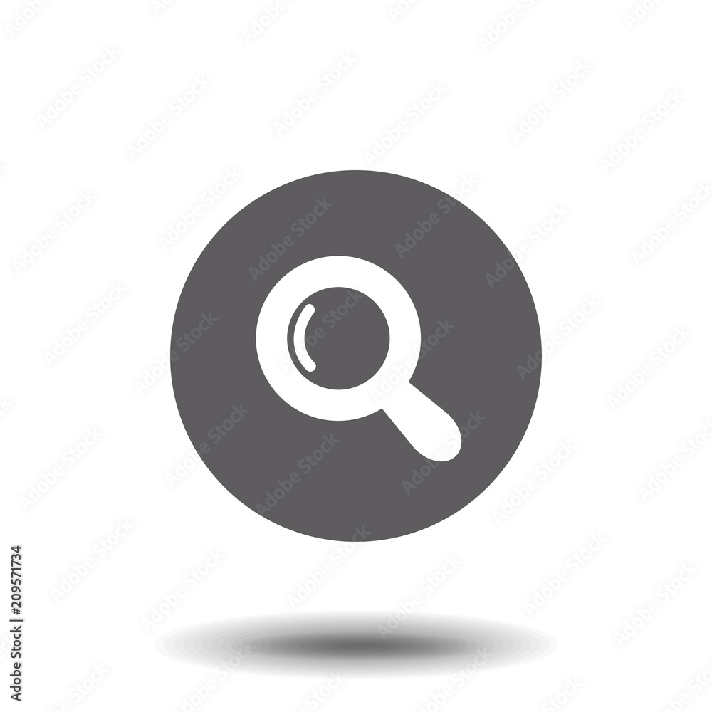 Magnifying glass or search icon, flat vector graphic on isolated background. Magnifying glass or search icon, flat vector graphic on isolated background.