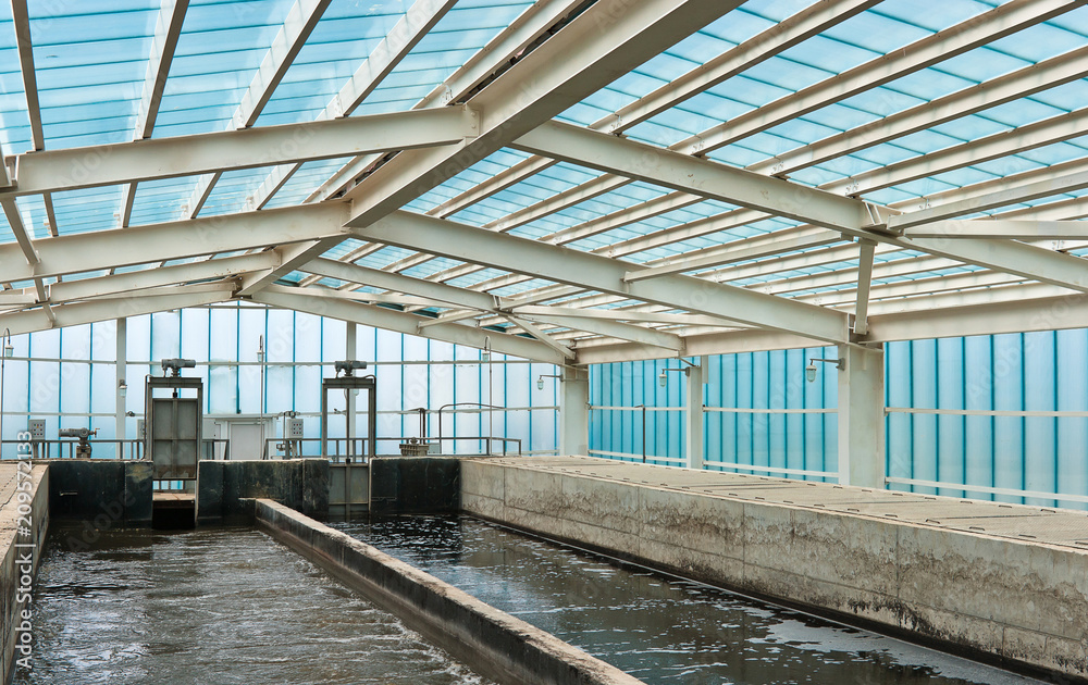 Modern urban wastewater treatment plant. Modern urban wastewater treatment plant.