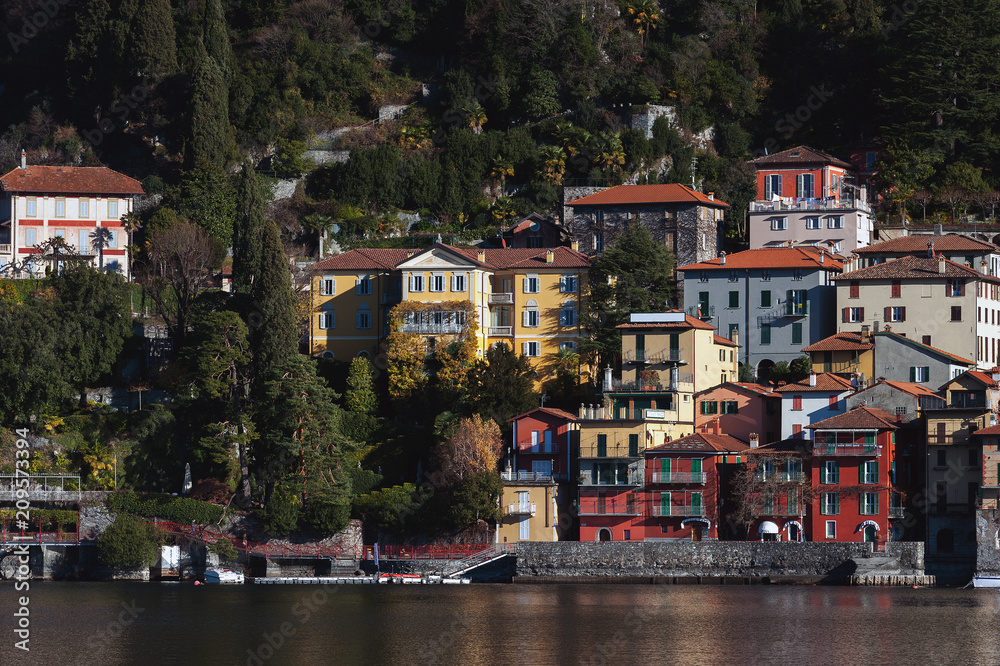 View of Varenna town one of the small beautiful towns on Como lake, Lombardy, Italy