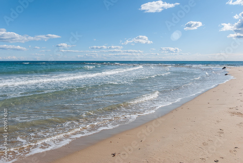 Quiet beach of the Mediterranean Sea on the coast of Alicante. Spain