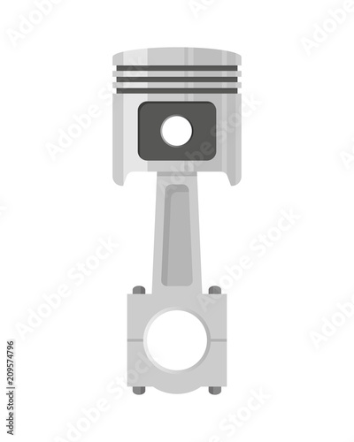 Car engine piston icon isolated on white background. Vector illustration in flat style. EPS10.