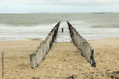 beach Zeeland  Holland breakwaters