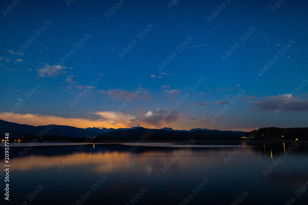 Sunset at Granby lake in Colorado