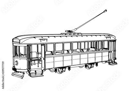 sketch of a tram vector