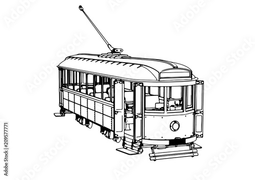 sketch of a tram vector