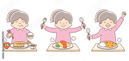 幼児5歳女の子_ご飯セット