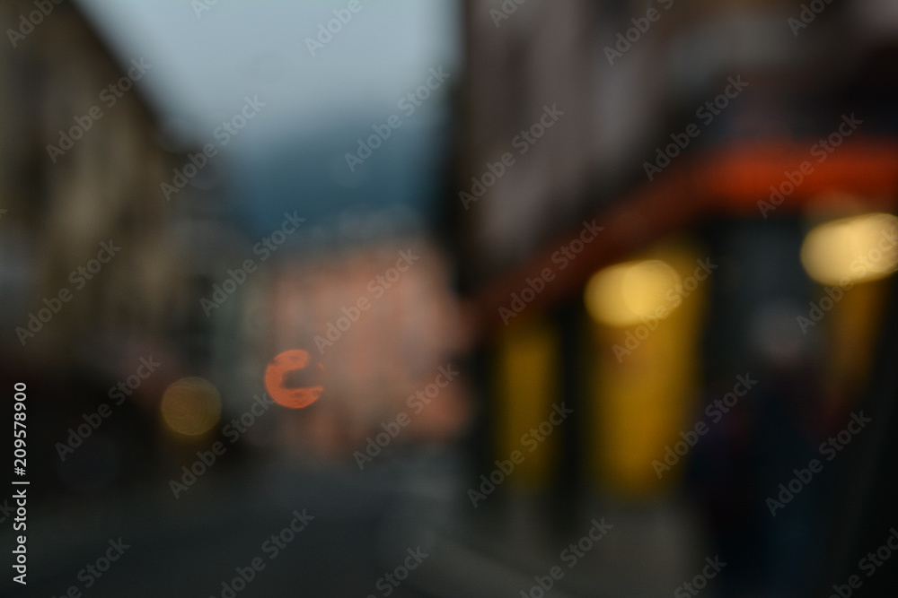 Blurred abstract background. Travelling in Italy in a rainy summer night. Blurred abstract background. Travelling in Italy in a rainy summer night.