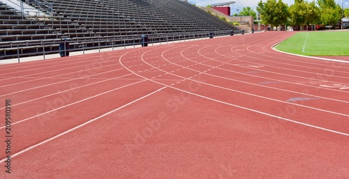 Red track at stadium