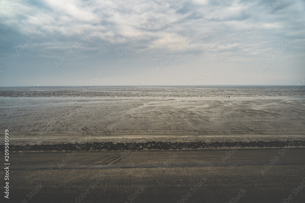Waddenzee At Low Tide On A Cloudy Day