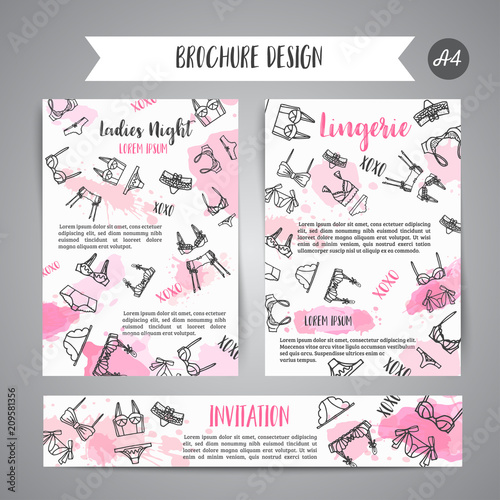 Lingerie Fashion bra and pantie newsletter. Vector