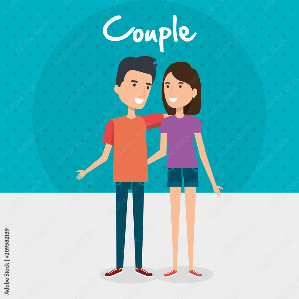 lovers couple avatars characters vector illustration design lovers couple avatars characters vector illustration design