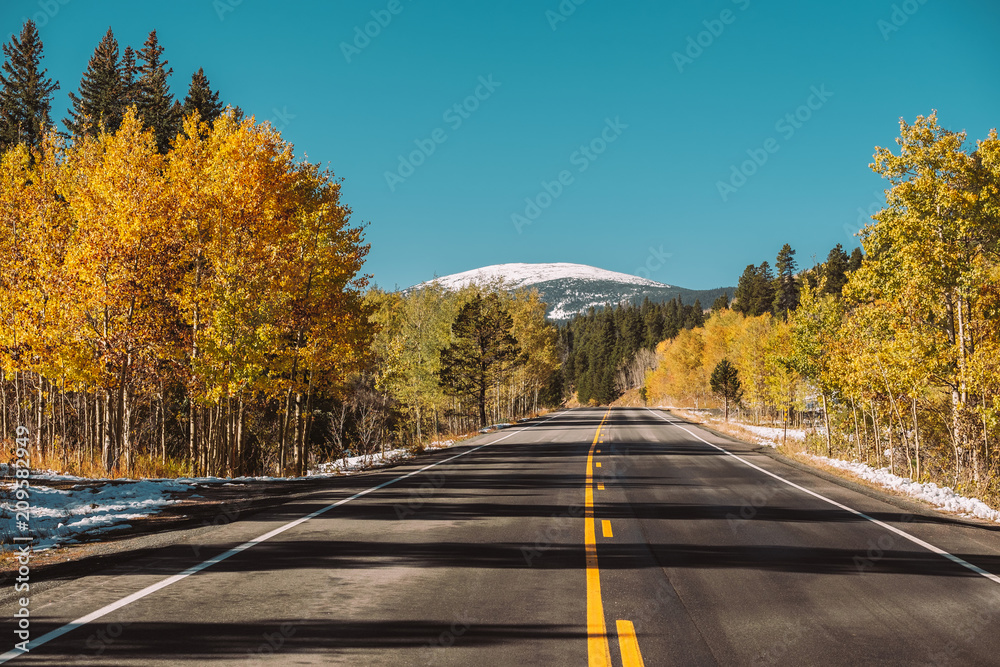 Highway at autumn in Colorado, USA. Highway at autumn in Colorado, USA.