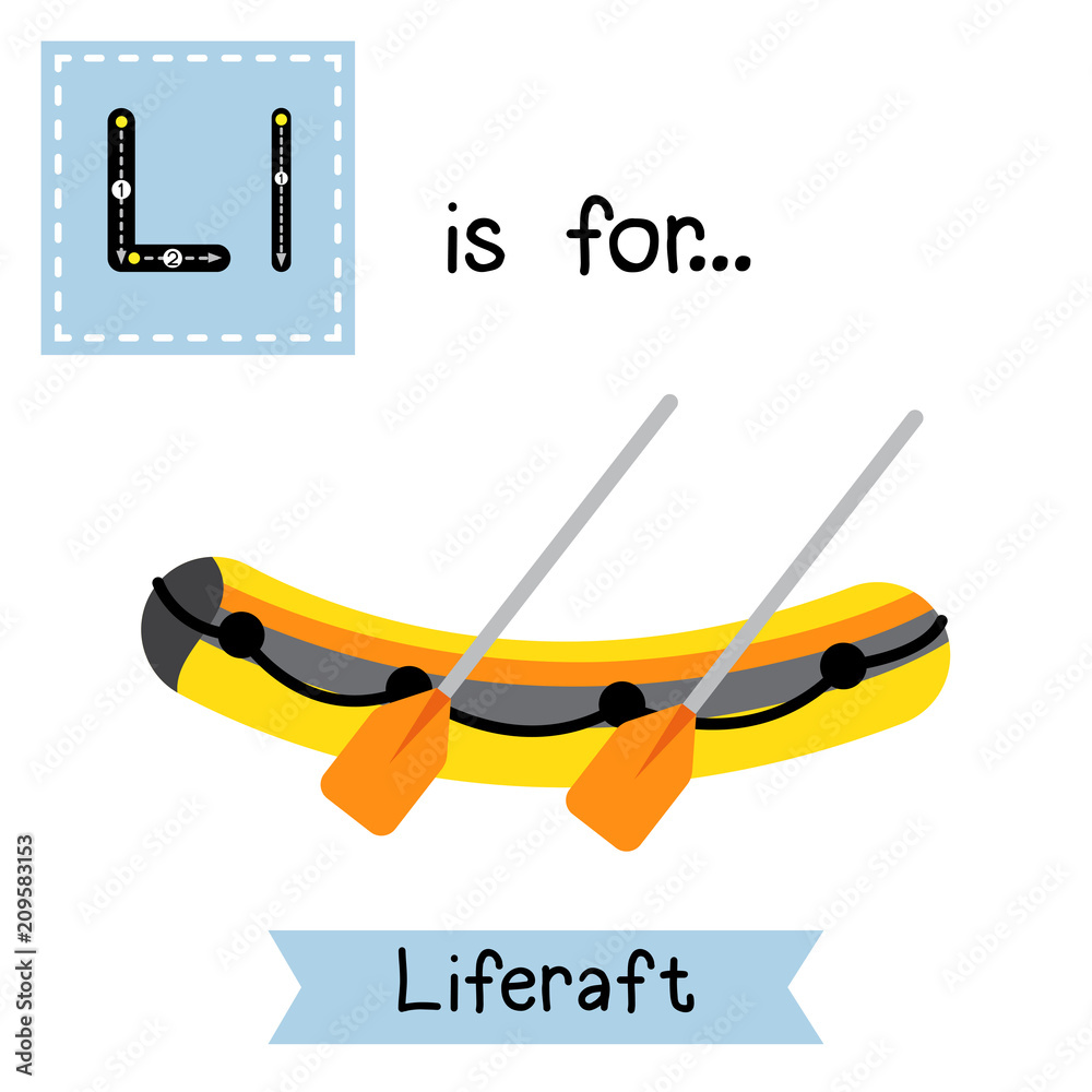 Letter L cute children colorful transportations ABC alphabet tracing ...