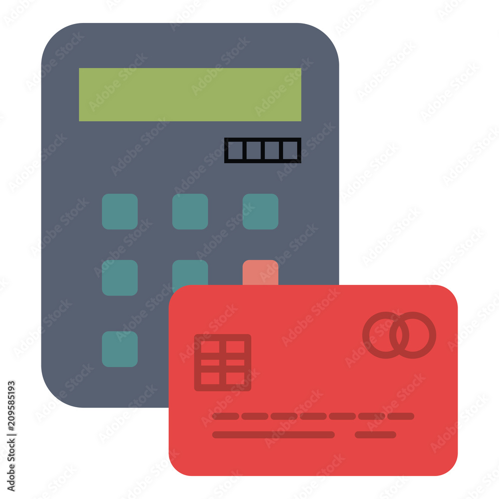 credit card with calculator vector illustration design credit card with calculator vector illustration design