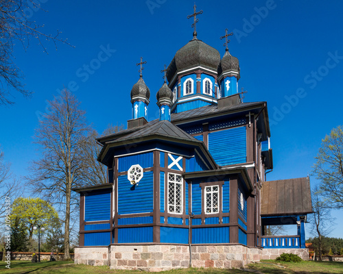 Wooden orthodox church of the Protection of the Holy Virgin in Puchly village, Podlasie, Poland