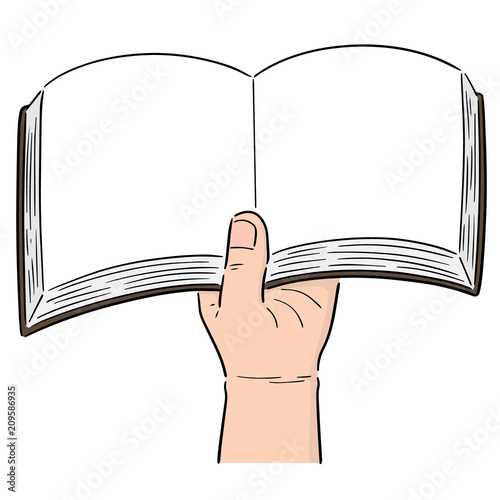 vector of hand holding book